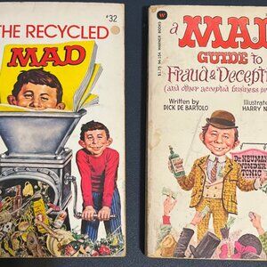 Set of 2 Retro MAD Books - 'Recycled MAD' & 'A MAD Guide to Fraud & Deception